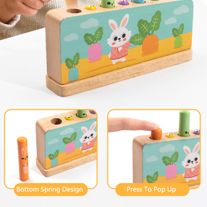 Juguete Educativo Montessori de Madera al por Mayor, Juguete de Conejo con Palo para Saltar, Juego de Aprendizaje Preescolar para Niños - Product Image 6