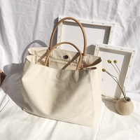Sacs cabas pour femmes de marque personnalisée durable en toile de coton biologique de qualité supérieure avec fermeture et poignée en cuir
