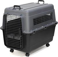Cage de transport pour animaux de compagnie (chien, chat) en plastique et fil d'acier, grande taille, motif uni, approuvée par les compagnies aériennes, livraison rapide