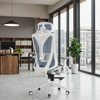 Chaise de bureau ergonomique siège coulissant chaises d'ordinateur meubles usine fournisseur en gros dossier haut pleine maille aluminium moderne