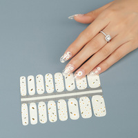 Nouvelles Décorations d'Ongles 3D UV Japonaises en Forme de Cœur Scintillant, Autocollants Adhésifs pour Ongles, Couverture Complète, Vernis à Ongles, Décoration Nail Art