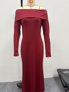 ชุดเดรสราตรีแขนยาวทรงเข้ารูป ดีไซน์เก๋ไก๋ จับจีบระบายช่วงไหล่ สำหรับผู้หญิง ฤดูใบไม้ผลิ - Product Image 6