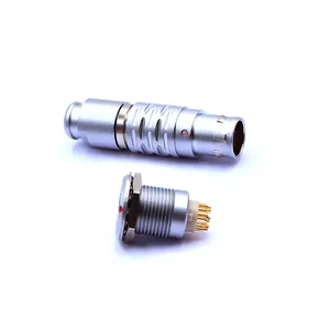 Custom 90 Degree Socket For Printed Circuit Board With Two Nuts Push Pull Electrical Connector For Transmission Aviation Plug