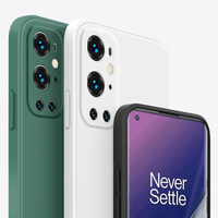 Coque carrée originale en Silicone liquide pour OnePlus, pour 9 Pro, 9R, 8, 7T, 8T Pro, Nord 2, CE