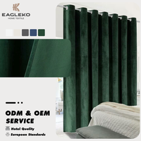 Rideaux Occultants en Velours Noir et Vert Super Doux, Décoration Intérieure pour Salon, Église, Salle de Cinéma, Chambre, Disponible en 36 Couleurs