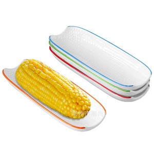 Stackable Corn Dish 4 Pack <b>Ceramic</b> Plate For <b>BBQ</b> Vegetable Serving - Product Image 5