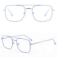 Monture de lunettes pour enfants en fil métallique RY6659, double pont, forme carrée, pour garçons et filles, colorée, optique, vente en gros