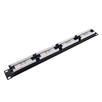 Panel de Conexiones Blindado Cat6A de 1U y 24 Puertos, Panel de Conexiones de Cable de Red RJ45 STP, Panel de Conexiones Modular de Primera Calidad para Montaje en Rack de 19 Pulgadas