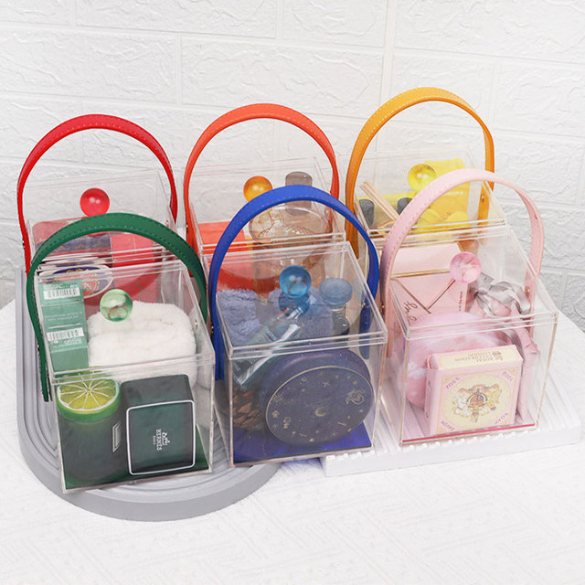 Hot Selling Customized High Grade Rectangle Transparent Wedding Gift Storage Package Portable Acrylic Candy Box with Bowknot Lid