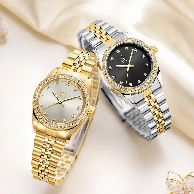 SHENGKE Hot Seller Mesh Belt Starry Sky Fashion Ladies Watch orologio da polso al quarzo in oro di alta qualità cinturino da donna kol saati