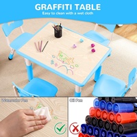 Table et chaise d'étude pour enfants de haute qualité, populaires, réglables en hauteur, en plastique moderne, avec plateau anti-graffiti, pour salle de classe, garderie, gymnase