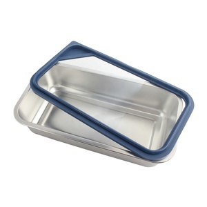 Rectangle Stainless Steel Food Container with Lid Airtight Leak Proof Single Compartment <b>Lunch</b> <b>Box</b> - Product Image 4