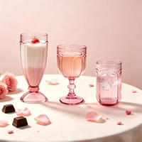 LAKOTTO Tasse en verre imprimée cœur d'amour pour la Saint-Valentin, mugs romantiques pour café et lait, cadeau de mariage pour couple, verrerie personnalisable avec logo