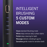 Brosse à dents électrique blanchissante avec technologie de lumière bleue LED 8 LED, 5 modes, moteur sonique, IPX7, charge sans fil, autonomie de 50 jours