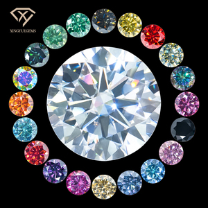 Moissanite VVS all'Ingrosso, <span class=keywords><strong>Pietra</strong></span> <span class=keywords><strong>Preziosa</strong></span> Sfusa da 1 Carato, Colorata Rosa <span class=keywords><strong>Blu</strong></span> Rosso Giallo, Taglio Brillante Rotondo con Certificato GRA - Product Image 2