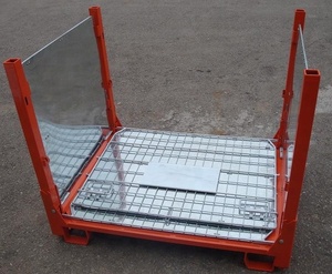 Nặng đóng mở thép mạ kẽm dây lưới <span class=keywords><strong>pallet</strong></span> <span class=keywords><strong>container</strong></span> dung lượng cao tùy chỉnh kích thước cho xếp chồng lưu trữ kho - Product Image 5