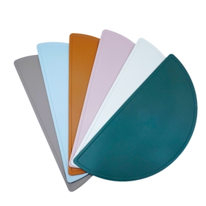 Sets de table en silicone écologiques, réutilisables, résistants à la chaleur, ronds, doux, durables, imprimés sur mesure, non toxiques, pour bébé - Product Image 1