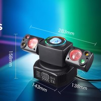 Projecteur de scène à double tête LED RGBW DMX512 avec contrôle sonore, stroboscope rotatif pour DJ, discothèque, bar, KTV, tête mobile