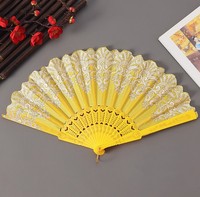 Abanico Plegable Español de Encaje Floral Vintage Personalizado, Abanico de Mano de Plástico para el Verano, Regalo de Cumpleaños para Niña, Regalo de Boda