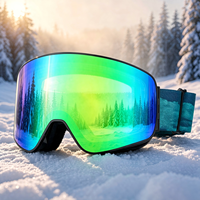 Masque de ski photochromique anti-buée résistant aux chocs, protection UV400, monture intégrale PC TPU, logo personnalisé OEM, multicolore, unisexe