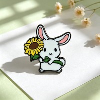 Ensemble de broches lapin de dessin animé, accessoire décoratif animal mignon pour usage quotidien, cadeau de vacances pour les amoureux des animaux et les collectionneurs