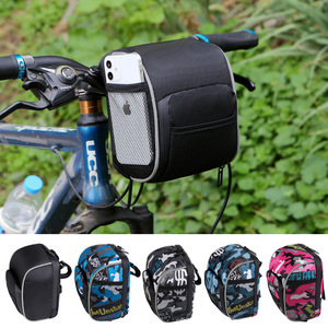 Sac de guidon de vélo Qt multicolore camouflage avec poche pour téléphone pour vélo de montagne, utilisation en extérieur - Product Image 1