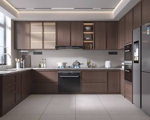 JINGSHUN Ensemble complet d'armoires de cuisine en bois massif, mobilier de cuisine avec idées de design intérieur pour les projets de maisons et de villas - Product Image 2