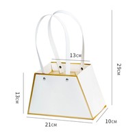 Boîte cadeau pour fleurs du fabricant, boîte vide à poignée, boîte trapézoïdale pour cadeau d'anniversaire
