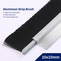 Brosse à bande en alliage d'aluminium de 10 mm d'épaisseur, base H45, poils en nylon, fabricant de joints de brosse pour portes d'ascenseur