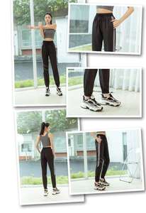 Pantalones deportivos de secado rápido de talle alto con cordón Ocio y entrenamiento Estilo Delgado transpirable Ajuste holgado - Product Image 6