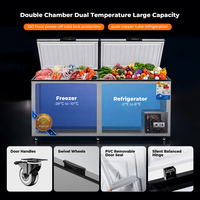 Congélateur coffre commercial double température grande capacité pour stockage frigorifique, équipement de cuisine de restaurant, OEM CE
