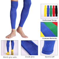 Manchon de compression de mollet pour le sport, protège-tibias pour jeunes et hommes, manchons de football sans pied, chaussettes respirantes à séchage rapide