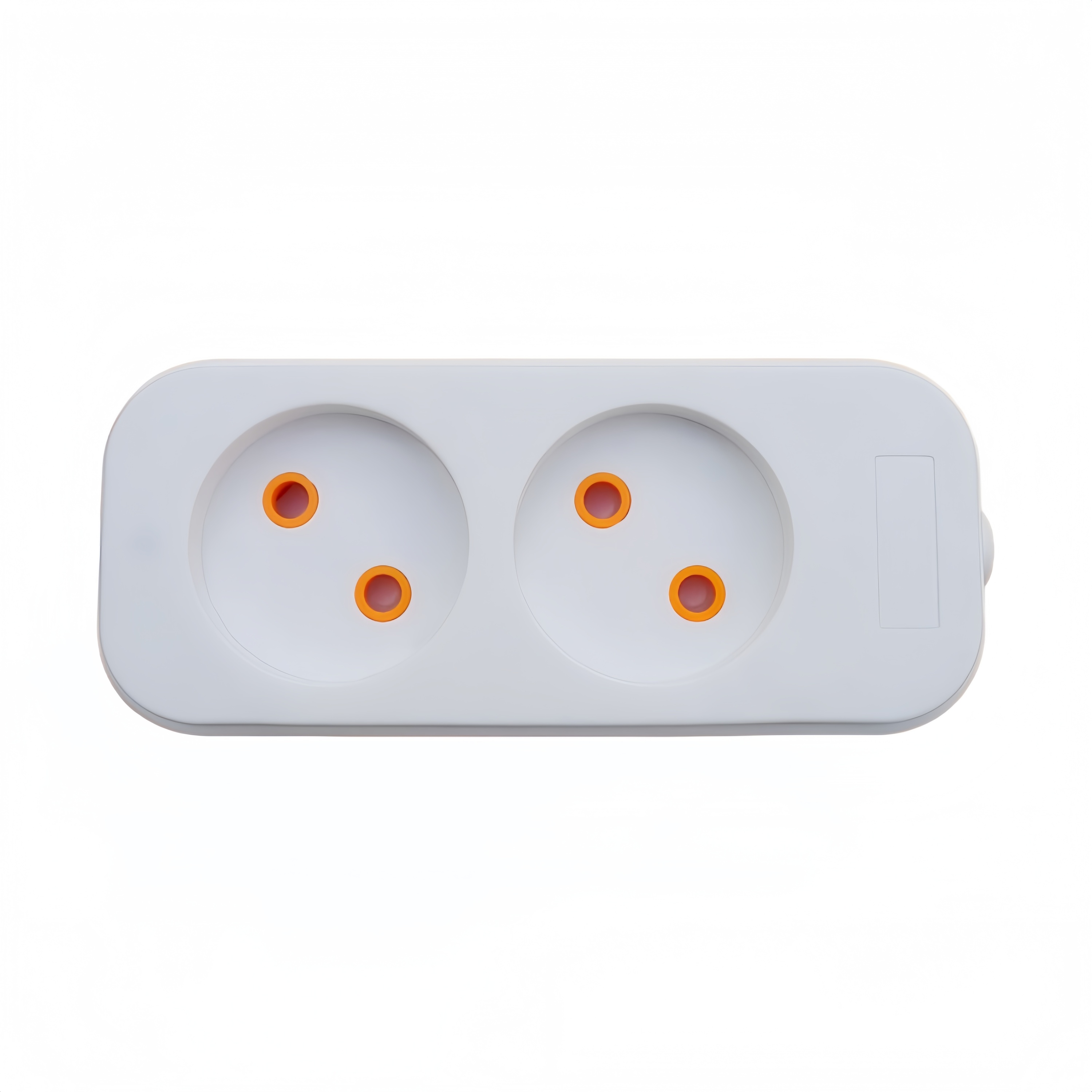 Bianco E7002 con persiane e cornice rossa