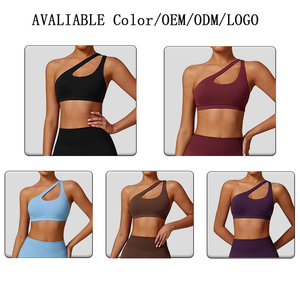 Nouveau 2025 Soutien-gorge de sport à une épaule, dos élégant, effet seconde peau, séchage rapide, extensible, pour yoga, course, gym, grandes tailles - Product Image 2