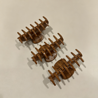 CHUJIAN Nouvelle Arrivée Pince à Cheveux en Acétate Durable à Rayures Effet Bois, Écologique et Faite à la Main, Type Requin pour Femme