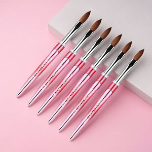 2025 nuevo cepillo de <span class=keywords><strong>uñas</strong></span> de lujo 100% Kolinsky acrílico cepillo de <span class=keywords><strong>uñas</strong></span> <span class=keywords><strong>Rosa</strong></span> borroso logo tamaño 14 16 18 20 22 cepillo para arte de <span class=keywords><strong>uñas</strong></span> - Product Image 2