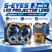 Projecteur LED 3 pouces Dragon Ball 5 yeux pour phare de voiture, retrofit SFIDA 6000K, éclairage 1,5 km