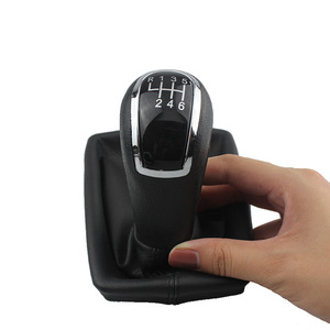 Audi Gear <b>Shift</b> <b>Knob</b> Black Leather 5 6 Speed Ergonomic Fitment For FAW Audi Ca - Product Image 1