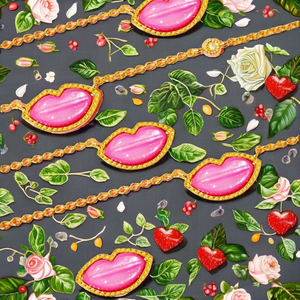 Collier tendance pour femme avec pendentif en cristal en forme <span class=keywords><strong>de</strong></span> cœur, rose, rouge, <span class=keywords><strong>l</strong></span>èvres, bulle, plaqué or, alliage, chaîne <span class=keywords><strong>de</strong></span> clavicule - Product Image 2