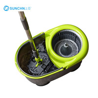 Spin Mop 360 Seau Fournitures de nettoyage ménager Vadrouilles et balais Vadrouille plate en microfibre avec seau