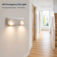 Lampes d'urgence LED à double tête, vente en gros, auto-test, double éclairage, lampe d'urgence pour hôpital 6W