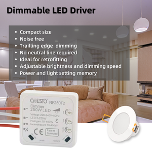 <span class=keywords><strong>Onesto</strong></span>-Interruptor de atenuación compacto, regulador de intensidad en línea Modular de 220V, 230V y 240V con borde trasero LED - Product Image 2