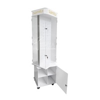 Vente d'usine luminaires de magasin d'oreille plancher éclairé de luxe personnalisé affichage 2 faces rotatif 360 présentoirs de bijoux rotatifs