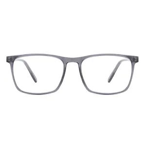 Rectangle Square Reading Glasses Frame Anti Blue Light Black Frame Clear Lens Acetate Eyeglasses