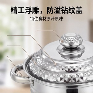 Diamond Sparkle <b>Pot</b> 6Pcs Stainless Steel Cookware Set With Lid Double Handle <b>Soup</b> <b>Pot</b> Cooking <b>Pot</b> Gift Set - Product Image 3