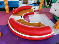 Équipement de jeu aquatique d'été Chaise flottante gonflable Chaise de hangout Plate-forme de bain avec Eva Teak