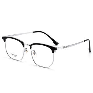 Monturas de Gafas de Titanio con Media Montura, Forma Ovalada 271, Unisex, Lentes de Resina, Diseño Retro, Tendencia de Moda - Product Image 2