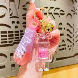 Creative Acrylic Oily Cartoon Bear Doll Floating Keychain Bag Pendant Delicate Accessories Car Pendant Liquid Kawaii <b>Key</b> <b>Chain</b> - Product Image 4