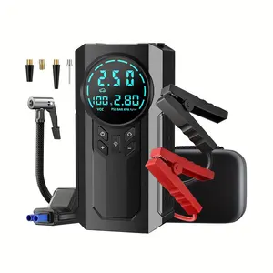 4-in-1 Pin xe di động nhảy khởi động Booster ngân hàng điện 15000mAh pin lithium gói với lốp Inflator dẫn ánh sáng