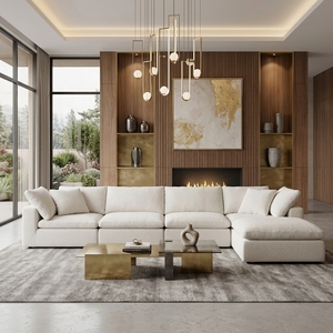 Canapé modulaire <span class=keywords><strong>en</strong></span> forme de L, moderne, <span class=keywords><strong>en</strong></span> tissu, garni d'éponge, compressé sous vide, confortable pour salon, appartement, villa - Vente <span class=keywords><strong>en</strong></span> gros - Product Image 2